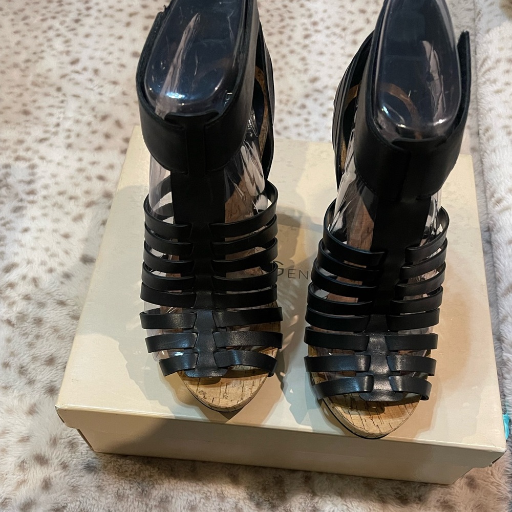 BCBG GERRI Black Strappy Women's Sandals